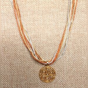 Luca Lorenzini-Italy-Tri Color Woven Mesh- White Sapphire- Vermeil